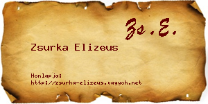 Zsurka Elizeus névjegykártya
